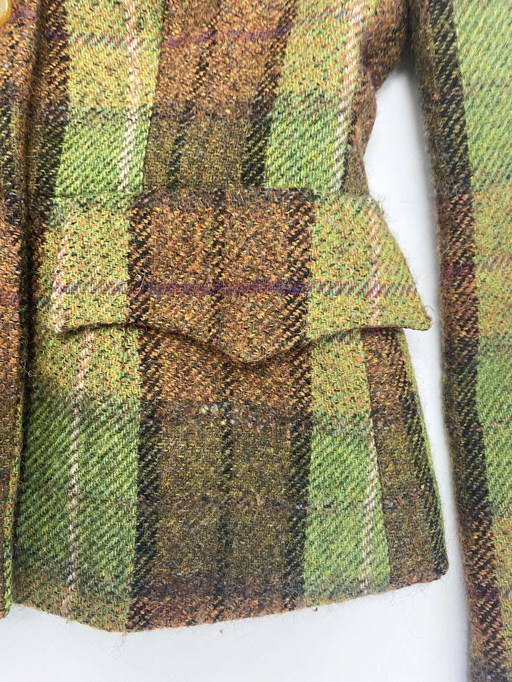 Vivienne Westwood 90s green plaid faux fur jacket — JAMES VELORIA